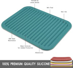 Silicone Trivets for Hot Pots and Hot Pans, Silicone Pads Mat Set, Heat Resistant Placements, Small Dish Drying Mat, Grey Rectangular Trivets Set of 2
