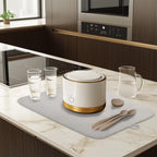 2 Pack Dish Drying Mat, Large 16" x 18" Highly Absorbent Microfiber Kitchen Counter Mat, Dish Drying Pad for Dishes,Perfect Drying Mat for Kitchen Counter, Utensils, Pots and Pans, Grey