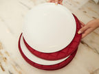 Covermates Keepsakes - Dish Storage Set - Padded Protection - ID Window - Stain Resistant - Machine Washable - China Storage, Red
