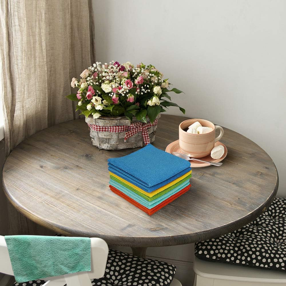 AIDEA Microfiber Cleaning Cloths 100PK, All Purpose Cleaning Supplies, Absorbent Cleaning Rags, Lint Free Microfiber Towels, Wash Cloth for House, Kitchen, Car, Window, 12"×12"