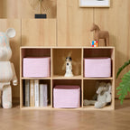 Small Organizing Baskets for Cubes Shelf, 9.7x9.7x7.1 Inch Rope Woven Storage Bins for Nursery Shelves Storage, Cute Toy Basket, Square 3 Packs Light Pink