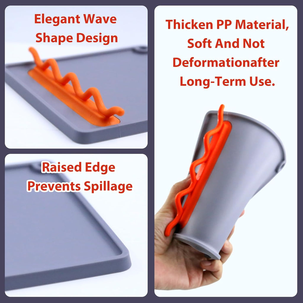 Silicone Spoon Rest for Stove Top, Non-Slip and Heat-Resistant, BPA-Free Kitchen Spoon Rest for Spoons and Ladles, Gray + Red