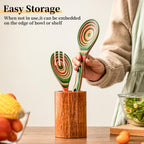 Gudamaye Pakkawood Wooden Salad Server Set,10.5 inch Salad Tongs for Serving including Salad Mixing Dinner Fork and Spoon,Long Handle Salad Server Set