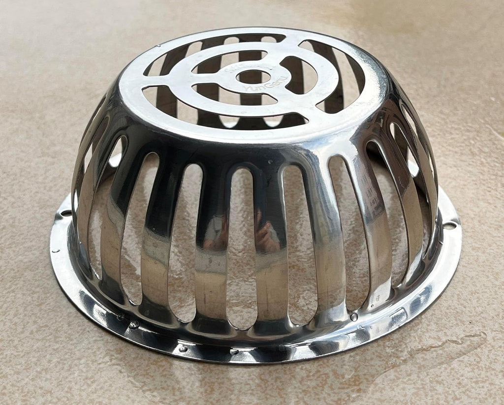 SUS304 Stainless Steel Roof Dome Drain Cover Strainer Anti-Clogging Atrium Grate 2pcs/pk (Φ: 5 inch)
