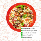 Adjustable Pie Crust Shields, Silicone Baking Protectors, Cover Ring Tools Fits 8-11.4 Inch Pies, Baking Pie Pizza Crust Shield Protector Cover for Edges ﻿ (Red 2 + Transparent 2)