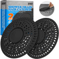 zaa Shower Drain Hair Catcher, Upgraded 2Pack Premium Silicone Drain Protector & Shower Drain Cover for Regular Floor Drains of Shower Room, Bathroom, Black