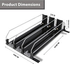 Upgraded Drink Organizer for Fridge – Adjustable Width Soda Can Organizer with Automatic Glide, Space-Saving Refrigerator Can Dispenser Holds Up to 25 Cans – Drink Holder for Fridge (3 Rows, Black)