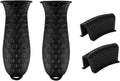 4 Pcs Non-Slip Silicone Hot Handle Holder & Assist Grips, Potholder for Cast Iron Skillets, Heat Resistant Handle Cover Sleeve for Frying Pans, Casserole, Cookware Handles, Black
