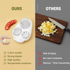 3 in 1 Egg Slicer Dicer & Cuber for Hard Boiled Eggs - Heavy Duty Stainless Steel, 3 Slice Modes Kitchen Gadget for Strawberry, Grape, Cherry Tomato - Easy to Clean, Dishwasher Safe (White)