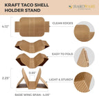 [200 COUNT]Harvest Pack Disposable Kraft Taco Holder Stand Tray, Taco Plates Serving Rack for Taco Shells Tortillas Hot Dogs Waffle Shawarmas Gyros Pita Bread Pocket Wraps, Taco Party Taco Tuesday