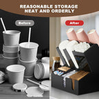 CURTA Modern Organized Coffee Condiment Organizer, 10-Compartment Coffee Condiment Station,Countertop Organizer for Home, Kitchen, Restaurant, Bar, Breakroom, Office