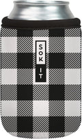 Sok It CanSok Sleeve for Beer & Soda Insulated Neoprene Cover (B&W Buffalo Check, 12oz Can Sleeve)