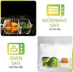 [5-Pack,36 Oz]Glass Meal Prep Containers 2 Compartments Portion Control with Upgraded Snap Locking Lids Glass Food Storage Containers, Microwave, Oven, Freezer and Dishwasher (4.5 Cups, White)