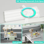 HapiRm Sponge Holder for Kitchen Sink - Self-draining Sink Caddy with Brush Holder and Dishcloth Holder, Stainless Steel Kitchen Organizer - Silver