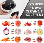 ZHANG XIAO QUAN SINCE 1628 Manual Vegetable Chopper, Hand Pull String Vegetable Garlic Mincer Onion Cutter for Veggie, Peppers, Tomatoes, Ginger, Fruits, Nuts, 2.2 Cup(550ml) Small Food Chopper