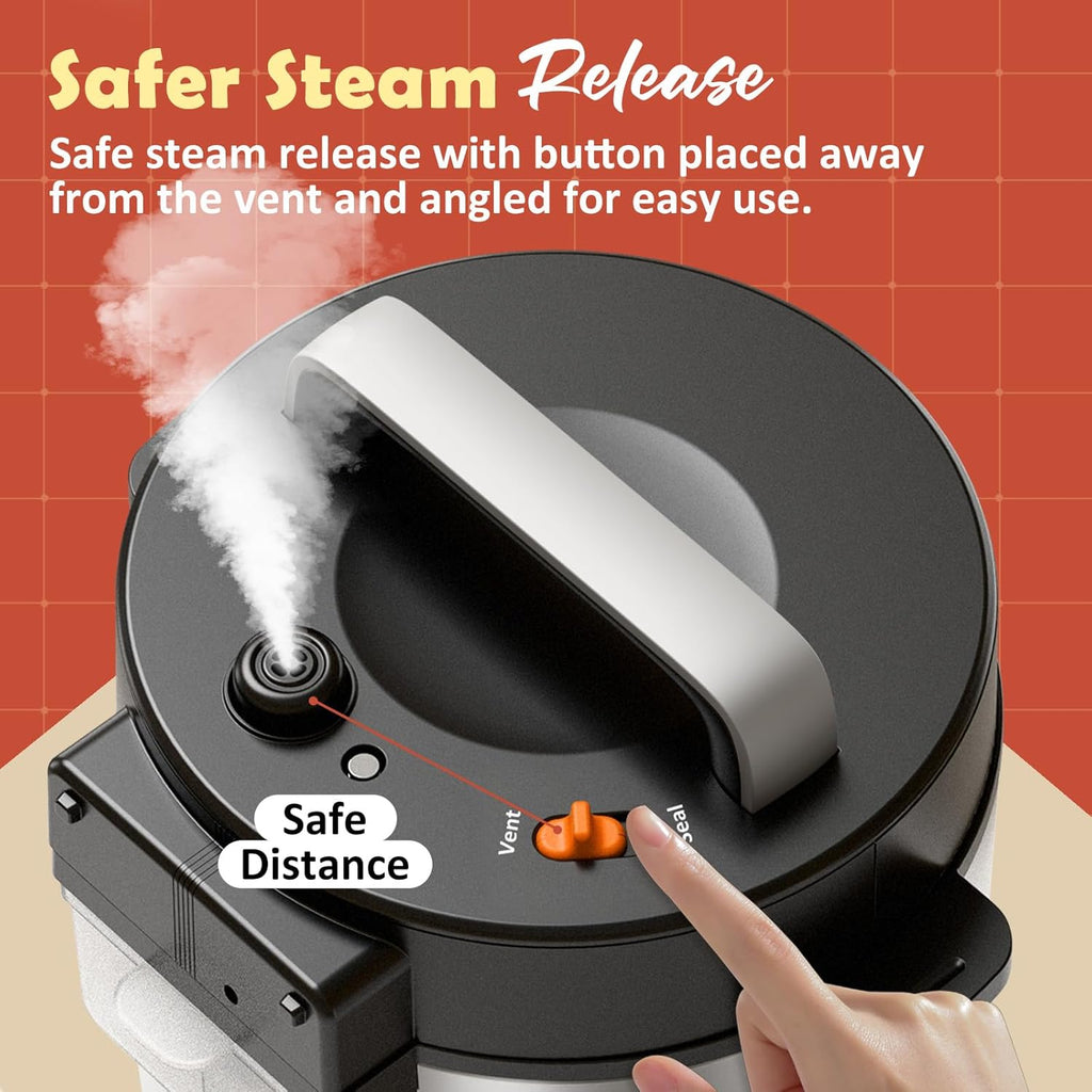 Fullwill Electric Pressure Cooker Uni 6qt, 9-in-1 Multi-Functional Slow Cooker, Rice Cooker, Yogurt Maker, Cake Maker, Sauté Pan, Steamer, Food Warmer, Soup Maker