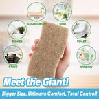 AIDEA XL Scrub Sponges Non-Scratch, 12Count, Large Natural Sponge for Non Stick Cookware, Sponges Kitchen, Cellulose Cleaning Sponge for Dishes, Kitchen, Bathroom, Household