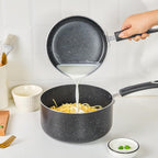 Nonstick Saucepan Set - 3-Pieces Pot Set 1 Quart & 2 Quart & 3 Quart,Ultra Non Stick Sauce Pan Small Pot with Glass Lid,Great for Home Kitchen Restaurant,Black