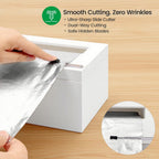 12" White Commercial Foil & Plastic Wrap Dispenser Organizer w/Cutter & Roller - Heavy-Duty XL Holder Fits 3000ft Film, 1000ft Foil Rolls, Costco-Sized - Kitchen, Restaurant Storage