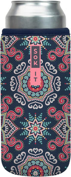 Sok It CanSok Sleeve for Beer & Soda Insulated Neoprene Cover (Floral Burst, 25oz Can Sleeve)