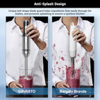 Immersion Blender RPM 16000±10% Hand Blender,15 Speed and Turbo Mode Hand Mixer, 3-in-1 Heavy Duty Copper Motor Stainless Steel Smart Stick with Egg Beaters and Chopper
