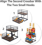 4 Bottle Capacity Coffee Syrup Organizer 2 Tier Coffee Syrup Stand Shelf for Coffee Bar Kitchen Small Wine Rack for Bar Family Storage for Syrup Wine Dressing