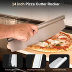 4PCS Pizza Oven Accessories, Yofuly 12 Inch Perforated Pizza Peel, 9 Inch Round Turning Peel, Pizza Stone Cleaning Brush with Scraper, Rocker Cutter, Homemade Pizza Supplies Tools Kit
