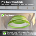 2.0 Magnetic Microwave Splatter Cover, Collapsible 12-Inch BPA-Free Food Lid with Upgraded Magnets, Vented Plate Guard, Dishwasher Safe, Space-Saving Magnetic Storage - Green