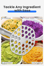 316L Stainless Steel Potato Masher Heavy Duty, Durable One-Piece Design Masher Kitchen Tool, Rustproof Potato Smasher for Mashing Potatoes, Beans, Avocados, Fruits & Vegetables, Dishwasher Safe