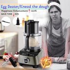 14 Cup Food Processor, French-Fry-Cutter, Blending, Mixing, Shredding, and Slicing, Meat and Vegetable Chopping, Doughing for Home Use, Mincing, and Pureeing,4 Speeds,600W