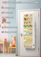 1 Pack Over The Door Storage Organizer with 5 Pockets 10 Mesh Pockets, 44 lbs Weight Capacity Door Hanging Organizers and Storage for Bedroom,Bathroom,Nursery,Kidroom,Babyroom