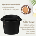 6.3Inch Large Espresso Knock Box Silicone coffee Tamper Mat Espresso Machine Accessories Set of 2 with Removable Knock Bar and Anti-Slip Base for Home Office Barista Tools for Bar Shop