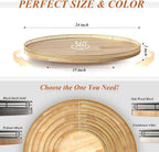 24 Inch Extra Large Lazy Susan Turntable - Premium Solid Oak Wood & Iron | Rustic Farmhouse Rotating Tray for Dining Table, Kitchen Countertop, Centerpiece Decor | Smooth 360° Spin | Durable & Stylish