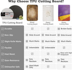 ZVP Thick Silicone TPU Cutting Board Mats for Kitchen, Flexible Rubber Cutting Boards, Anti-Slip Cutting Mats, Semicircle Chopping Board, BPA Free Dishwasher Safe, 2 Pieces