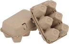 SEUNMUK 40 Pack 6 Cell Empty Egg Cartons, 6 x 3.7 x 2.7 Inch Brown Pulp Fiber Egg Tray Holder, Half Dozen Egg Container with Lids for Storing Eggs