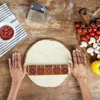 Christmas Wooden Rolling Pin for Baking,Engraved Embossing Rolling Pin Cookie Stamps Roller Square Grid Cookies Mold Kitchen Decor Tools for Kids Adults(Window Grilles)