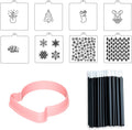 Cookie Cutter and Stencil Set Bundle Kit PYO Cookies Paint Your Own Diy Bakery Fondant Sugar Happy Birthday Wedding Baby Candle Kids Painting Coloring Pages Comb (Winter)