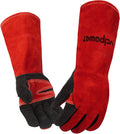 16 Inch Welding Gloves Heat Resistant 932°F for BBQ,Oven,Grill,Fireplace MIG,TIG,Stick Welding,Forging,Animal Handling (L-Large)