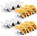Smithcraft Taco Holder Stand, Stainless Steel Tacos Holders Tray, Oven Grill Safe Shell Holder With Handles, Fill Serve Rack Holds Up to 3 Tacos Each, Set of 4