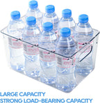 JollyPack 4 Pack Clear Plastic Storage Bins, Pantry Organizers and Storage with Handles, Clear Storage Containers for Fridge, Kitchen, Cabinet, Bathroom and Office