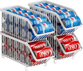 GILLAS 4 Pack Stackable Soda Can Organizer for Refrigerator, Can Holder Dispenser, Canned Food Storage Rack for Fridge, Kitchen, Countertops, Cabinets, White