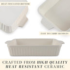 COOK WITH COLOR Casserole Dishes for Oven, Porcelain Baking Dishes, Ceramic Bakeware Sets of 4, Rectangular Pans Handles for Baking Cake Kitchen