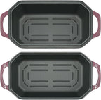 Bread Pan Cast Iron Loaf Pan with Lid Bread Loaf Pan 9x5 Inch Loaf Pan Enameled Cast Iron Sourdough Loaf Pan, Magenta