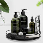 Lazy Susan Turntable Organizer with Anti-Slip Mat for Cabinet Pantry Kitchen Countertop Refrigerator Office, Pine Wood, 13", Black