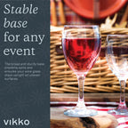 Vikko 11.5 Ounce Wine Glasses, Set of 6 Glasses for Red and White Wine With Stem, Clear Glasses for Wine, Thick and Durable Stemmed Cup
