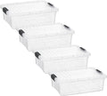 Superio Storage Bins with Lids- 4 Pack, 7.4 Qt Clear Boxes for Organizing, Stackable Plastic Containers- BPA Free, Non-Toxic, Odor Free, Organizer for Home, Office, Dorm