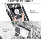 Upgrade Safe Mandoline Slicer for Kitchen, Vegetable Chopper Slicer, Potato Slicer Thickness Adjuster, French Fry Cutter, Veggie Onion Dicer Faster Kitchen Mandolin for Meal Prep (White)