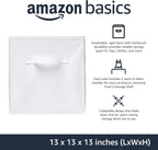 Amazon Basics Cube Organizer Storage Bins Handles, Collapsible Fabric, Pack of 6, 13"x13"x13", White