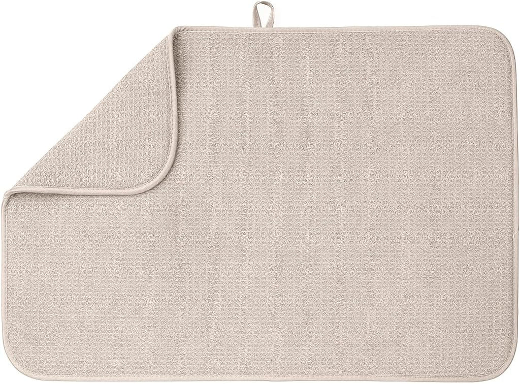Bellemain XXL Dish Mat Microfiber Dish Drying Mat, Super absorbent (Light Grey, 17" x 24")