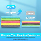 15pcs Microfiber Cleaning Cloth Lint Free, Absorbent, Streak Free, Non-Abrasive, Reusable and Washable，Cleaning Towels with 5 Color Assorted,11.5"X11.5"(Green/Blue/Yellow/Pink/Grey)